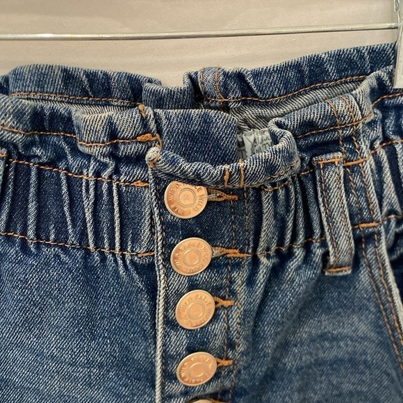 WILD FABLE Womens Button Fly Paper Bag High Elastic Waist Denim Shorts Xs - Picture 3 of 5